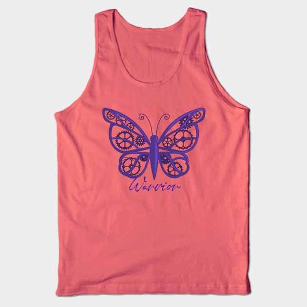 Fibro Lupus Warrior Purple Steampunk Butterfly Tank Top by AmbersDesignsCo